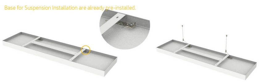 Suspension base is pre-installed for quick suspension installation